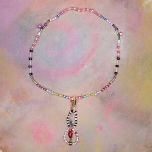 Handmade beaded stretchy choker necklace <3